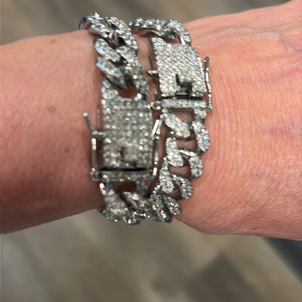Generic metal and rhinestone bracelets. 7” long, 1/2 “ wide.